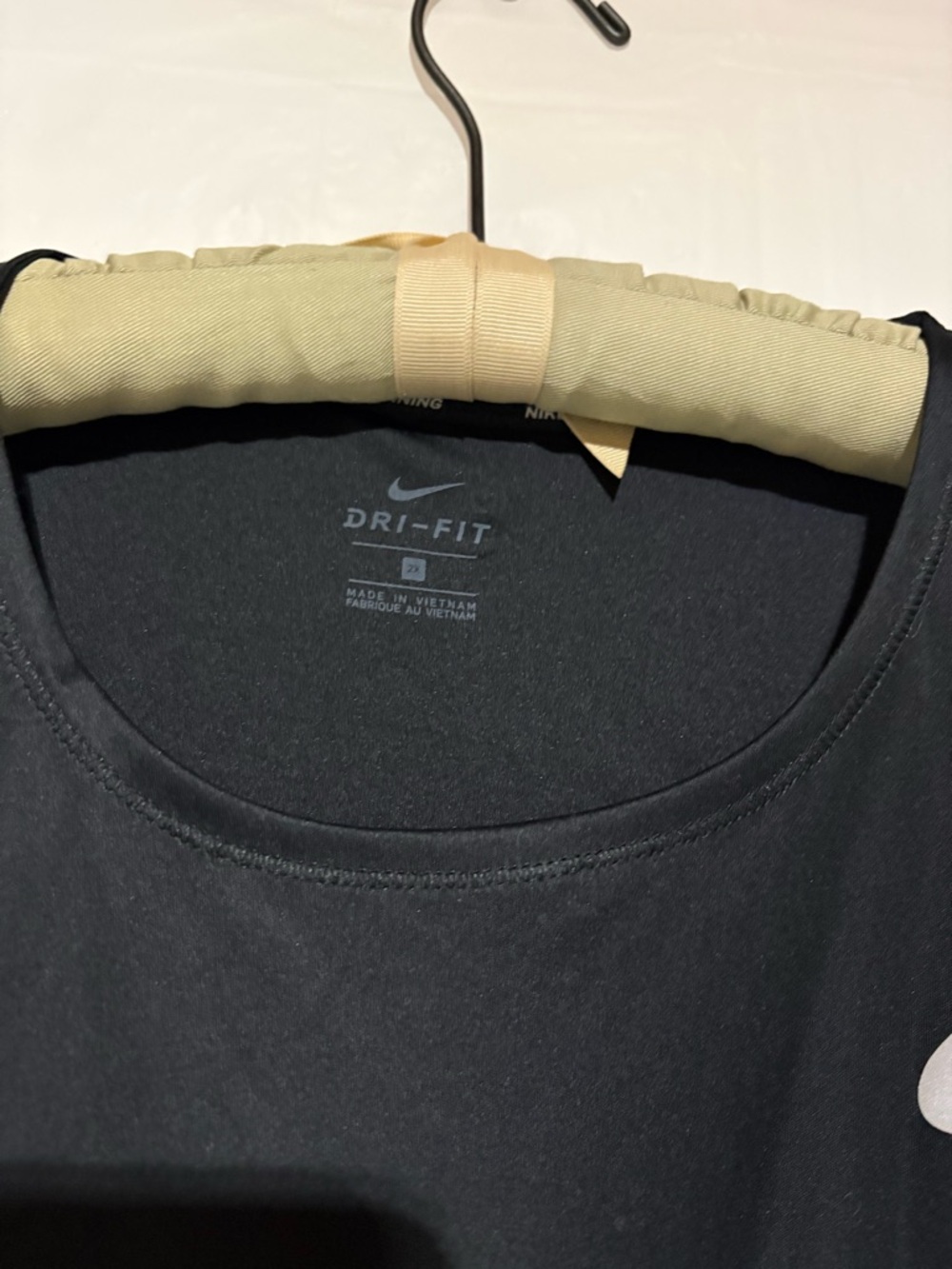 Nike Black Athletic Dri-FIT Tee with White Swoosh - Picture 3 of 8